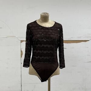 90s Vintage Giorgio Armani Le Collezioni Beaded Silk Bodysuit